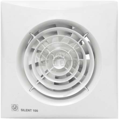 Axiální koupelnový ventilátor se zpětnou klapkou a časovým doběhem Soler & Palau SILENT 100CRZ