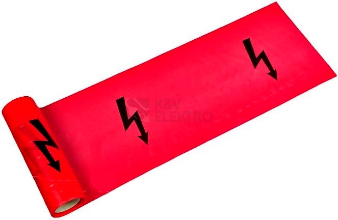 Obrázek produktu  Fólie výstražná do výkopu 22cm/250m červená s bleskem (250m) 0