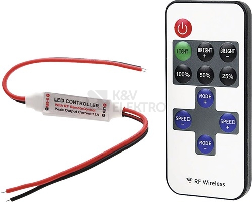 Obrázek produktu  Dálkový ovladač se stmívačem 12/24V 4731670-05 FK-LED-OVL-RF-11-SP pro jednobarevné LED pásky 0