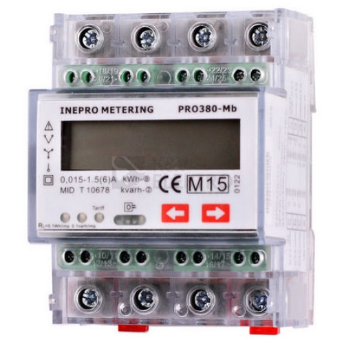 Elektroměr PRO380-MB 0,25-100A 3F, 2-sazbový M-BUS MID