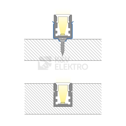  Přisazený hliníkový LED profil PK2 McLED ML-761.047.43.2 10x13mm matný difuzor 2m