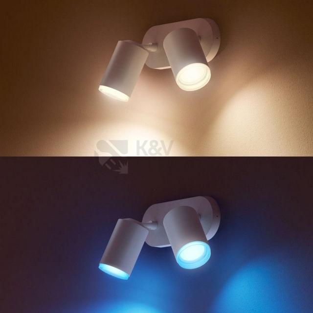 Obrázek produktu Bluetooth LED bodové svítidlo Philips Hue Fugato 50632/31/P7 2xGU10/5,7W 2000-6500K RGB 1