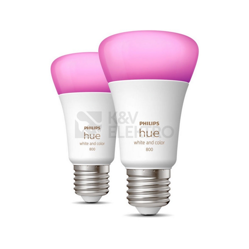 Obrázek produktu LED žárovka E27 Philips Hue 2ks 6,5W (60W) White and Color Ambiance (2000-6500K/RGB) stmívatelná 0