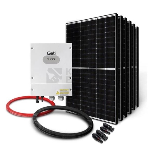 Sada pro fotovoltaický ohřev vody GETI GWH01 2490W 6x panel Ja Solar JAM54S30 415W/GR černý rám